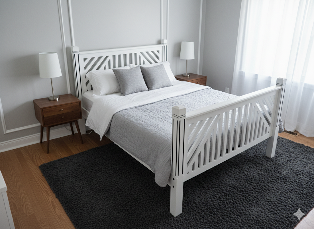 Lattice Estate Bed in bedroom setting