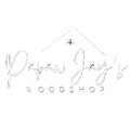 Logo of Papaw Jay's Woodshop with a white background