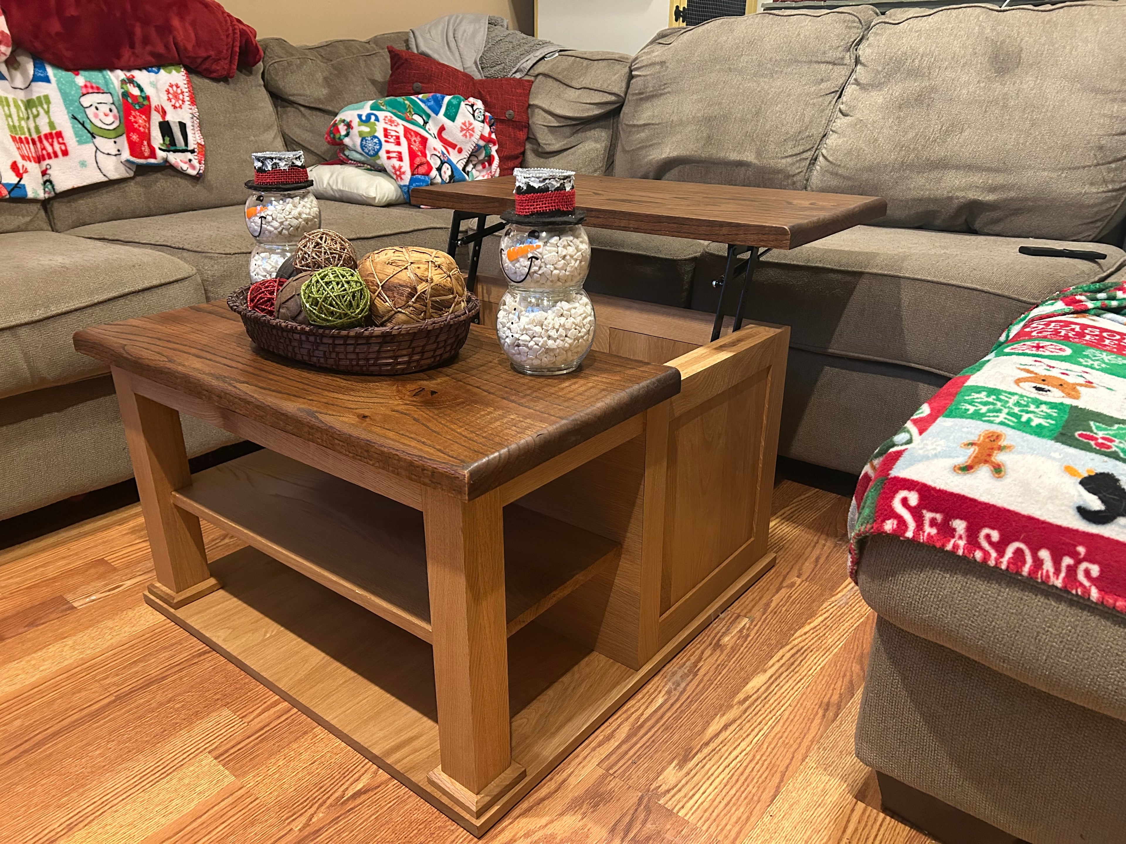 heirloom lift-top coffee table in living room