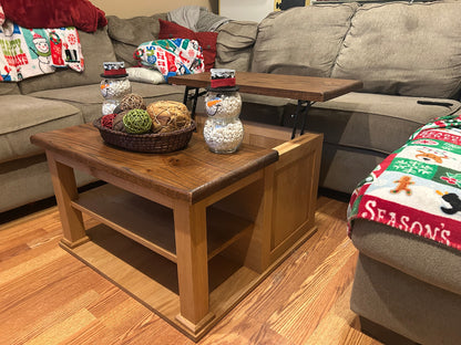 heirloom lift-top coffee table in living room