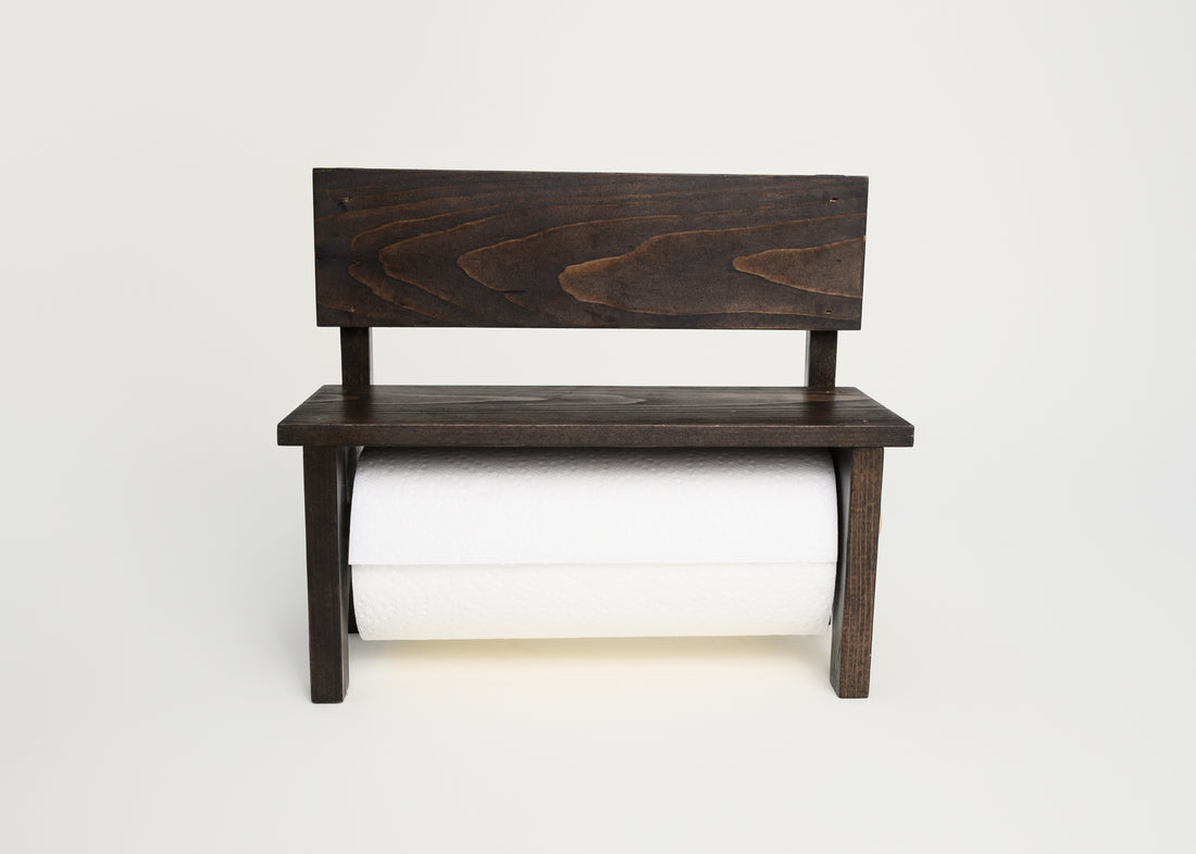 handcrafted bourbon-themed paper towel holder