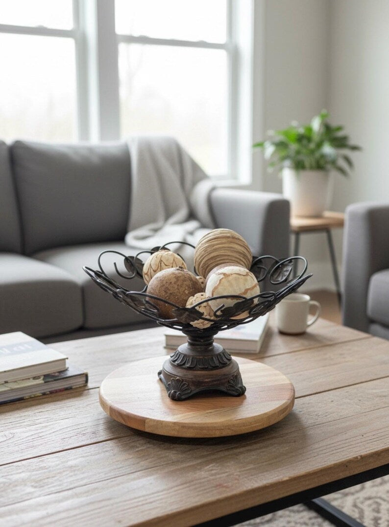 Handcrafted Wooden Lazy Susan – Farmhouse Kitchen Organizer