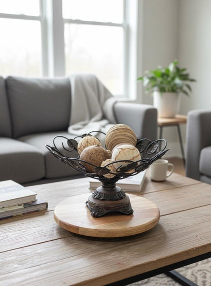 Handcrafted Wooden Lazy Susan – Farmhouse Kitchen Organizer