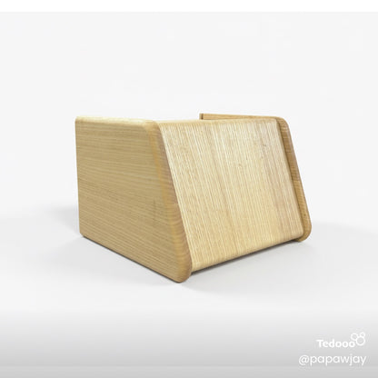 Wooden Bread Box with Spice Rack Shelf - Space Saving Countertop Storage