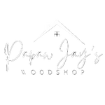 Logo of Papaw Jay's Woodshop with a white background