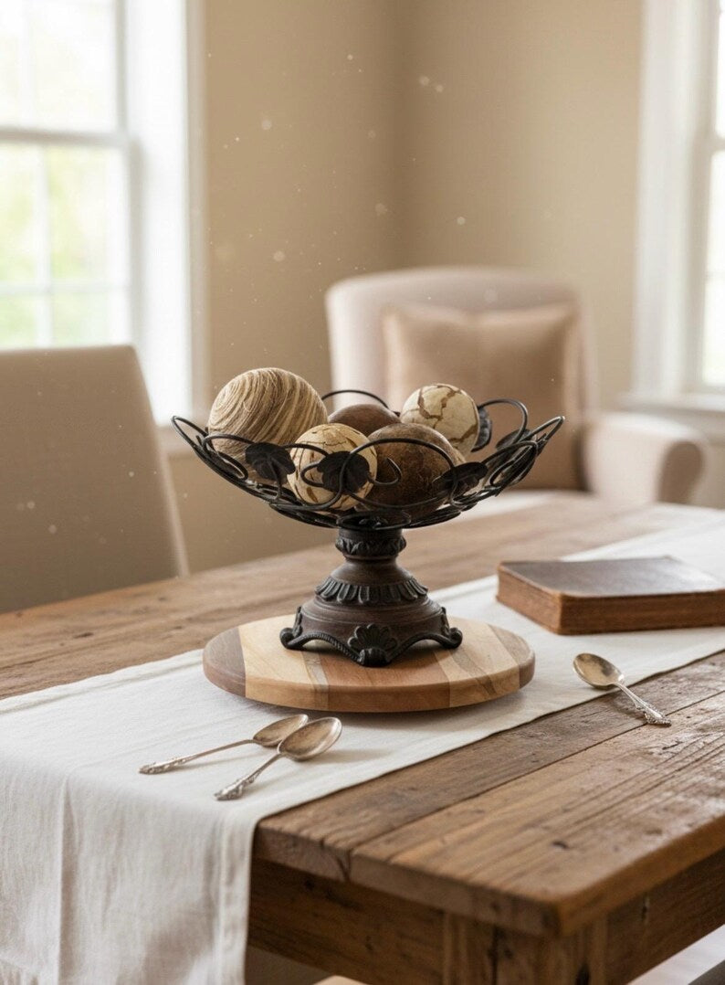 Handcrafted Wooden Lazy Susan – Farmhouse Kitchen Organizer