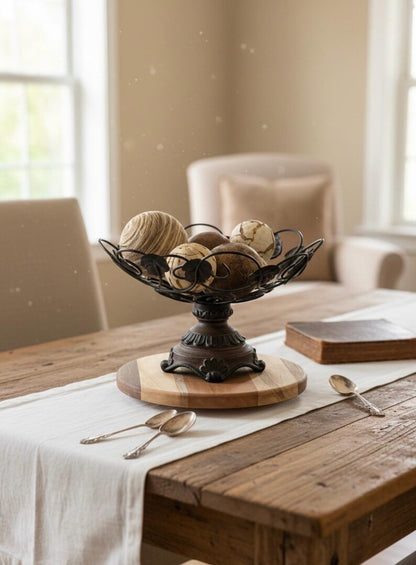 Handcrafted Wooden Lazy Susan – Farmhouse Kitchen Organizer