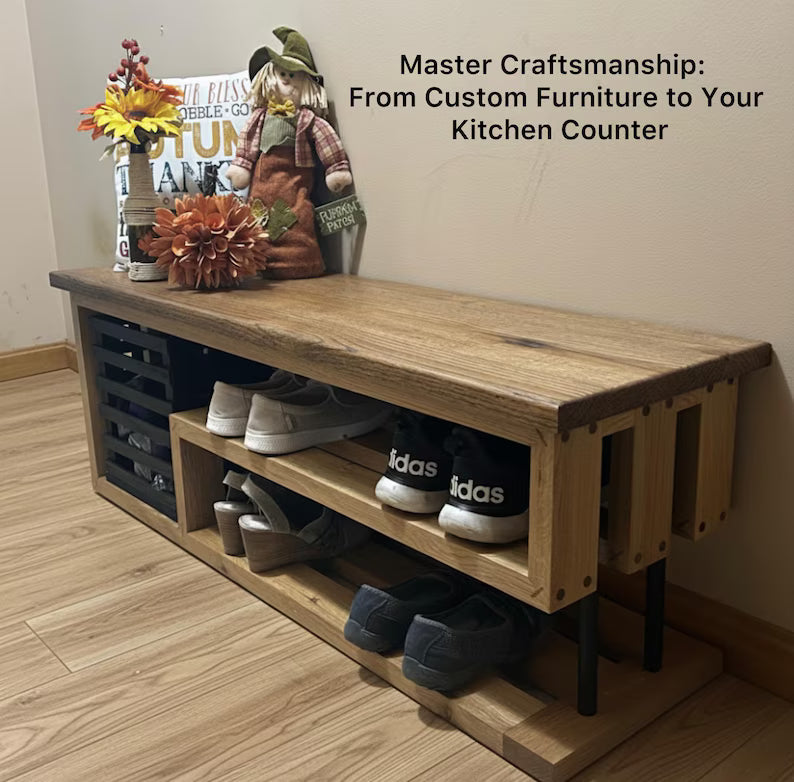 Mocha Wood Paper Towel Holder Countertop, Medium Brown Spice Rack Bench, Under Cabinet Kitchen Storage, Warm Coffee Bar Decor