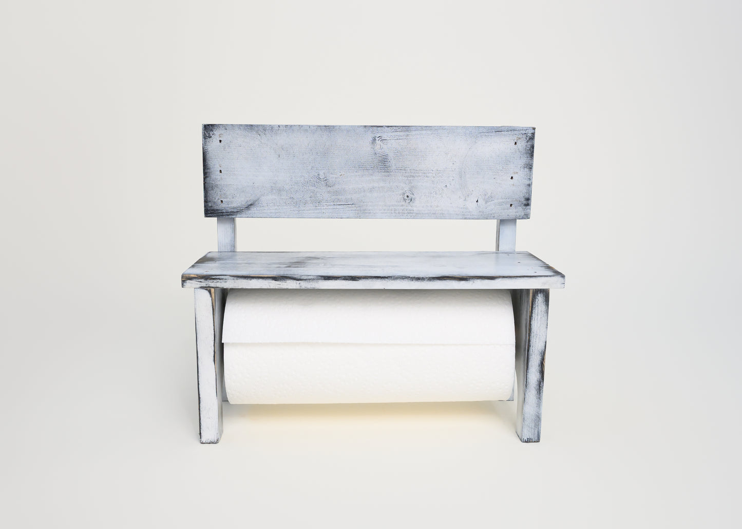 White Distressed Miniature Paper Towel Holder