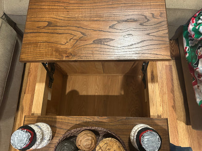 heirloom lift-top coffee table in living room