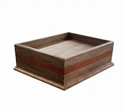 walnut valet tray on desk