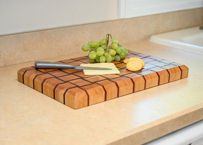 Maple & Padauk End Basket Weave Grain Board - A Kitchen Masterpiece