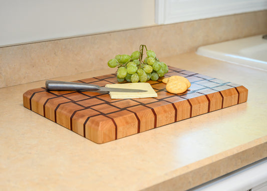 Maple & Padauk End Basket Weave Grain Board - A Kitchen Masterpiece