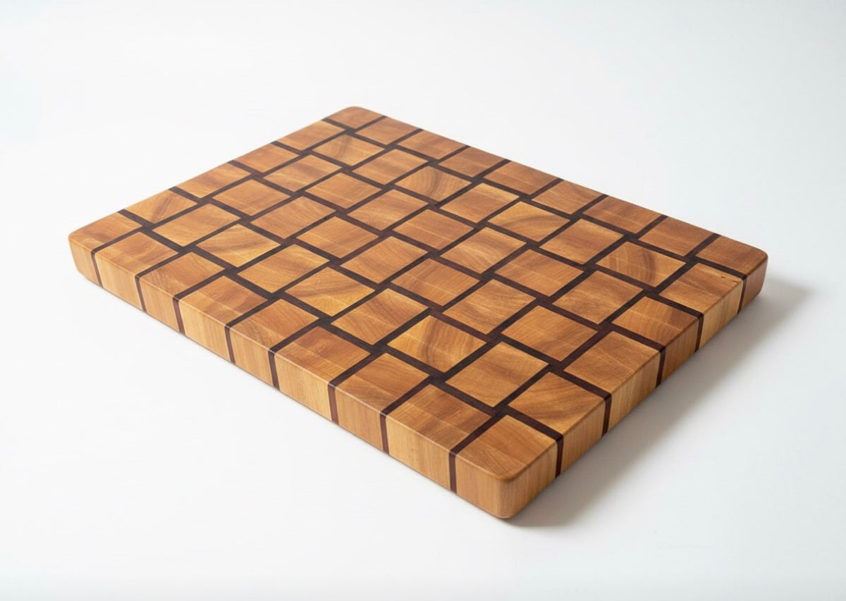 Professional End Grain Butcher Block - Self Healing Maple &amp; Padauk Chopping Board