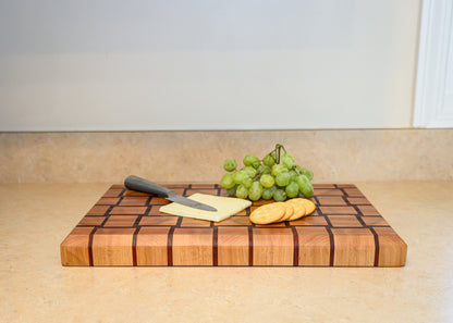 Maple & Padauk End Basket Weave Grain Board - A Kitchen Masterpiece