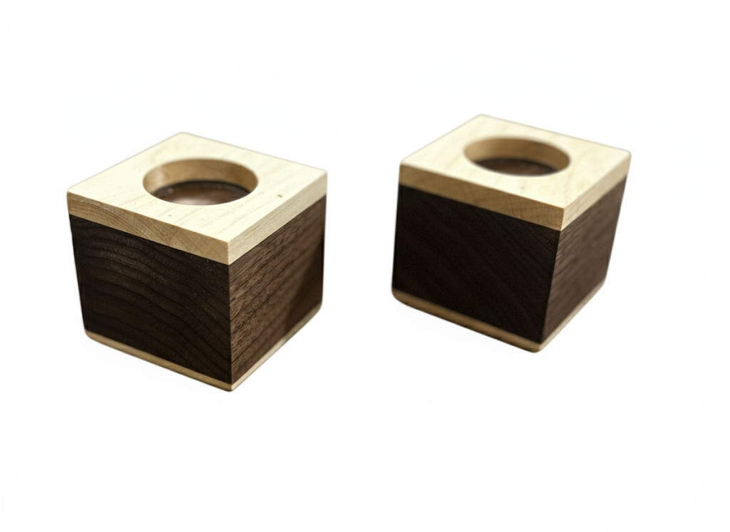 modern wood tea light candle décor