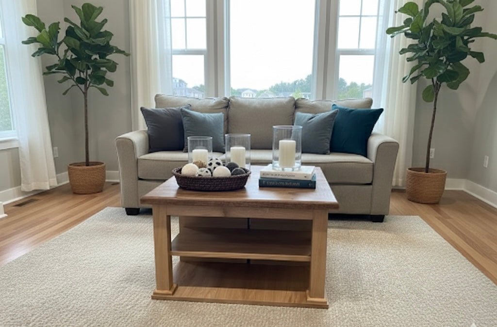 The Heirloom 3-Piece Living Room Set: Handcrafted Wood &amp; Hidden Storage