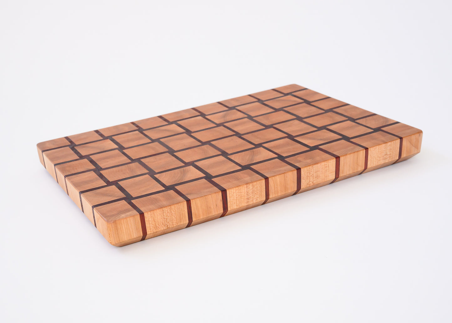 Maple & Padauk End Basket Weave Grain Board - A Kitchen Masterpiece