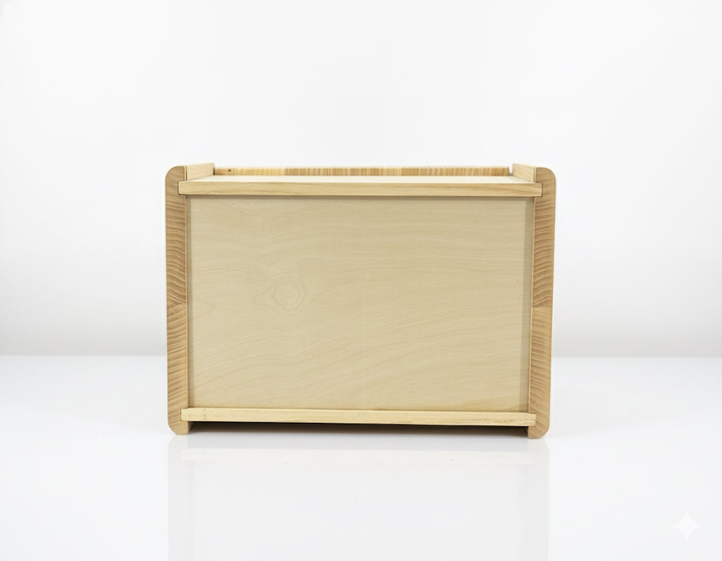 Wooden Bread Box with Spice Rack Shelf - Space Saving Countertop Storage