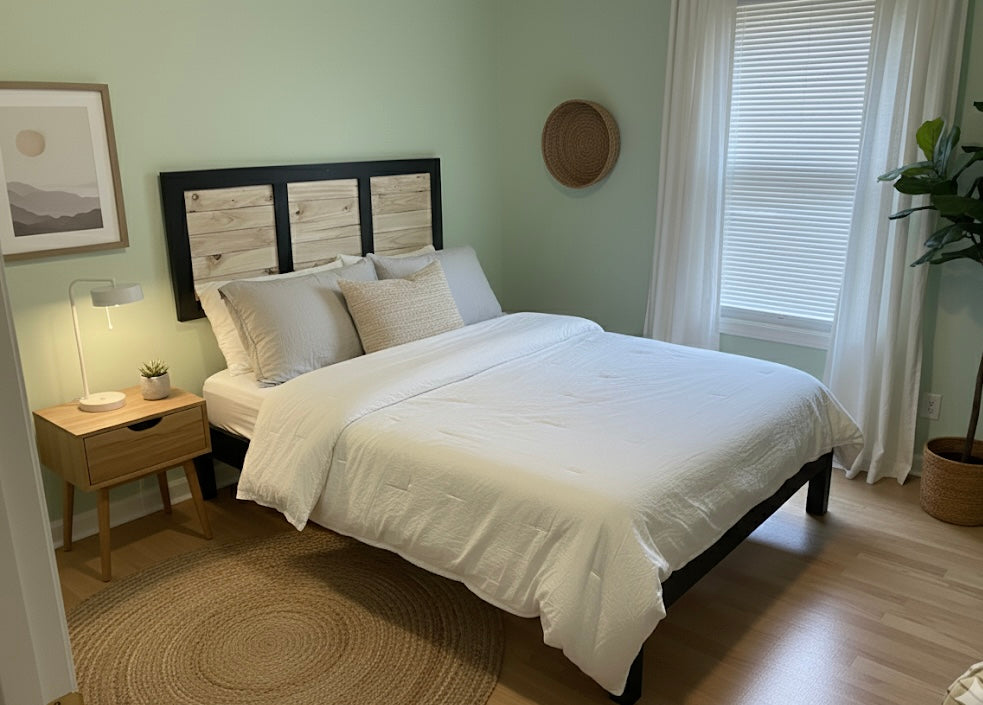 handcrafted solid wood platform bed