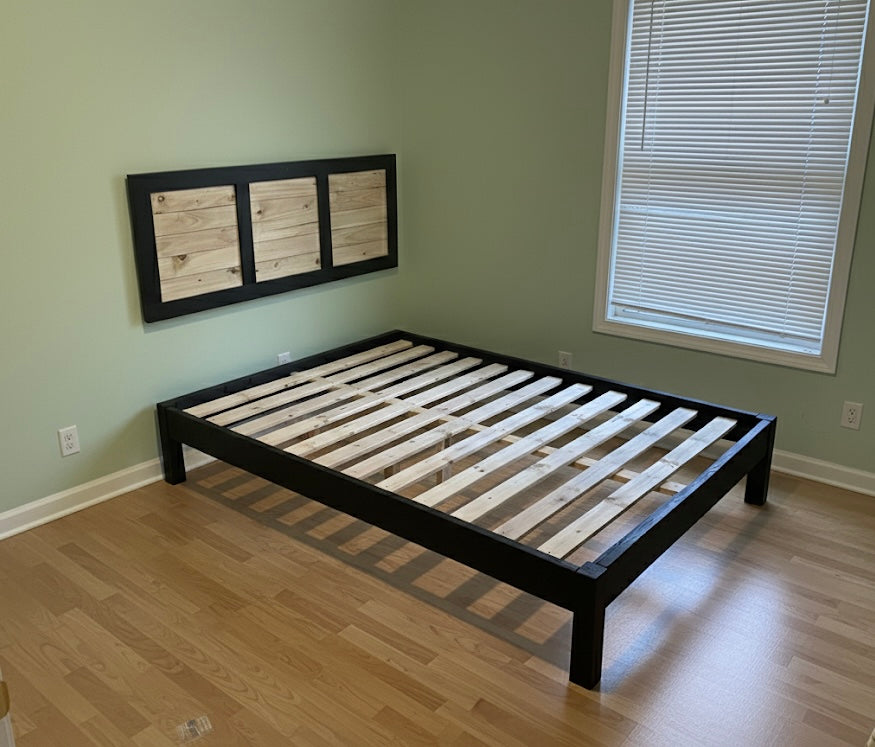 handcrafted solid wood platform bed