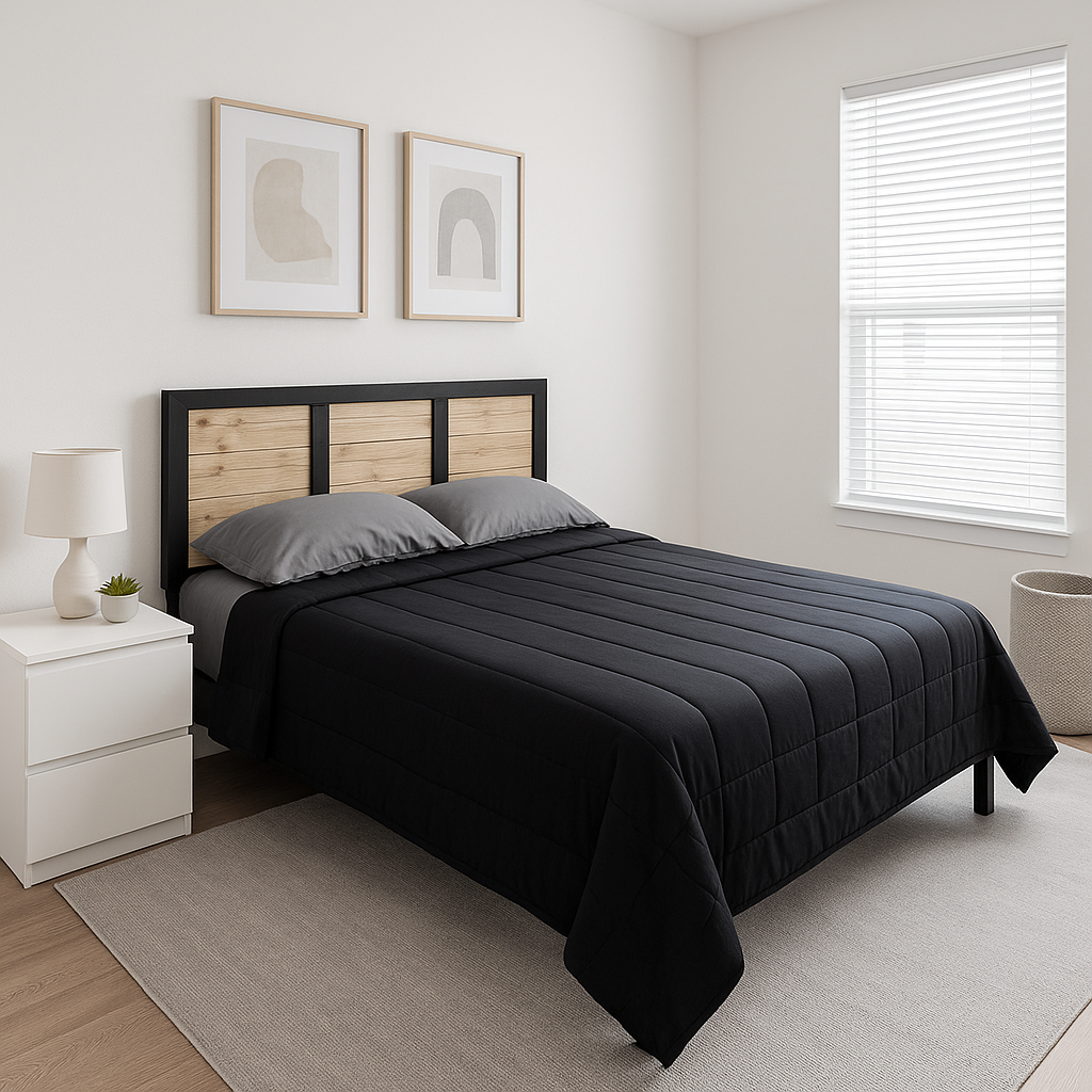 handcrafted solid wood platform bed