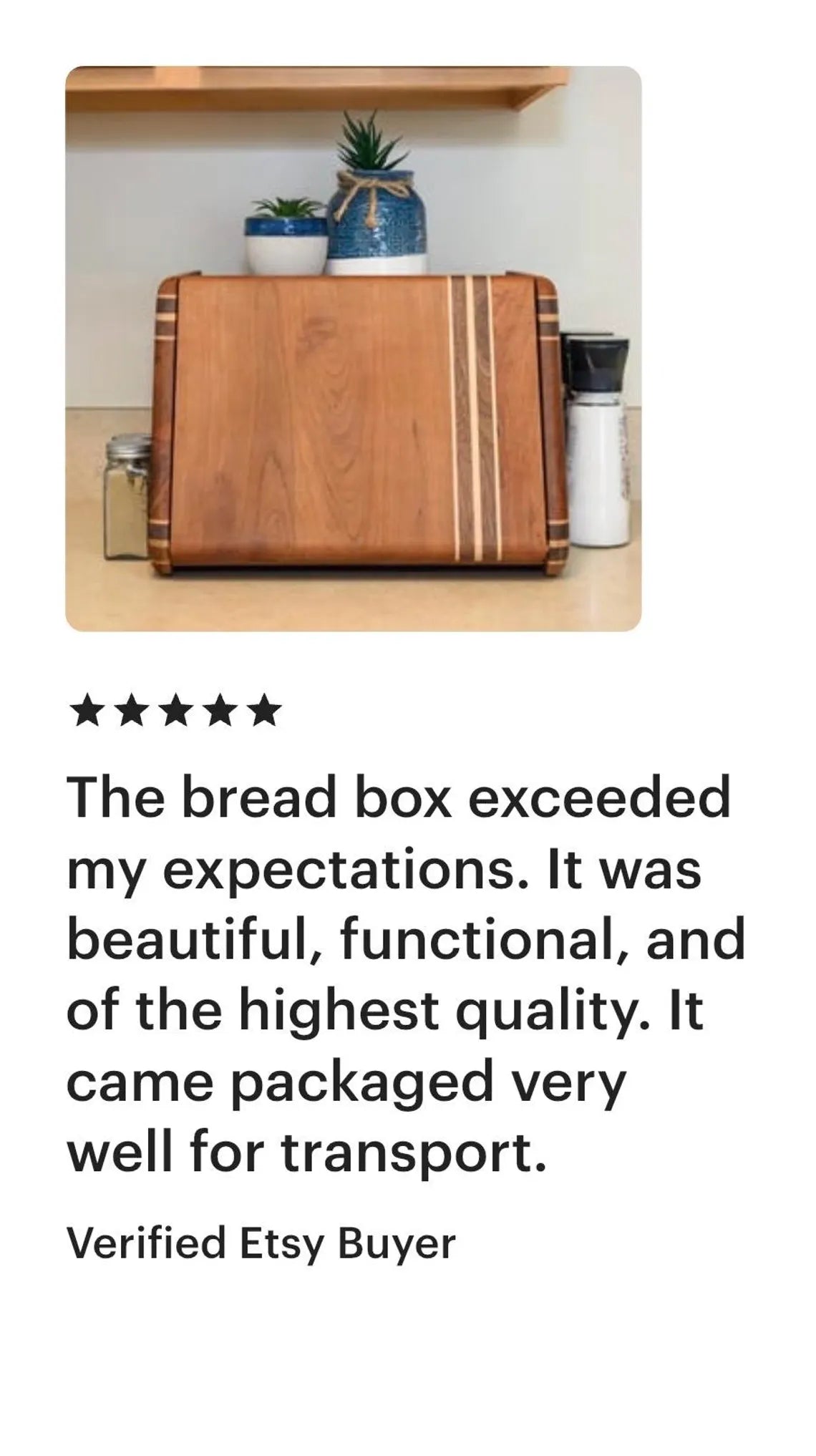 Handcrafted Cherry and Walnut bread box