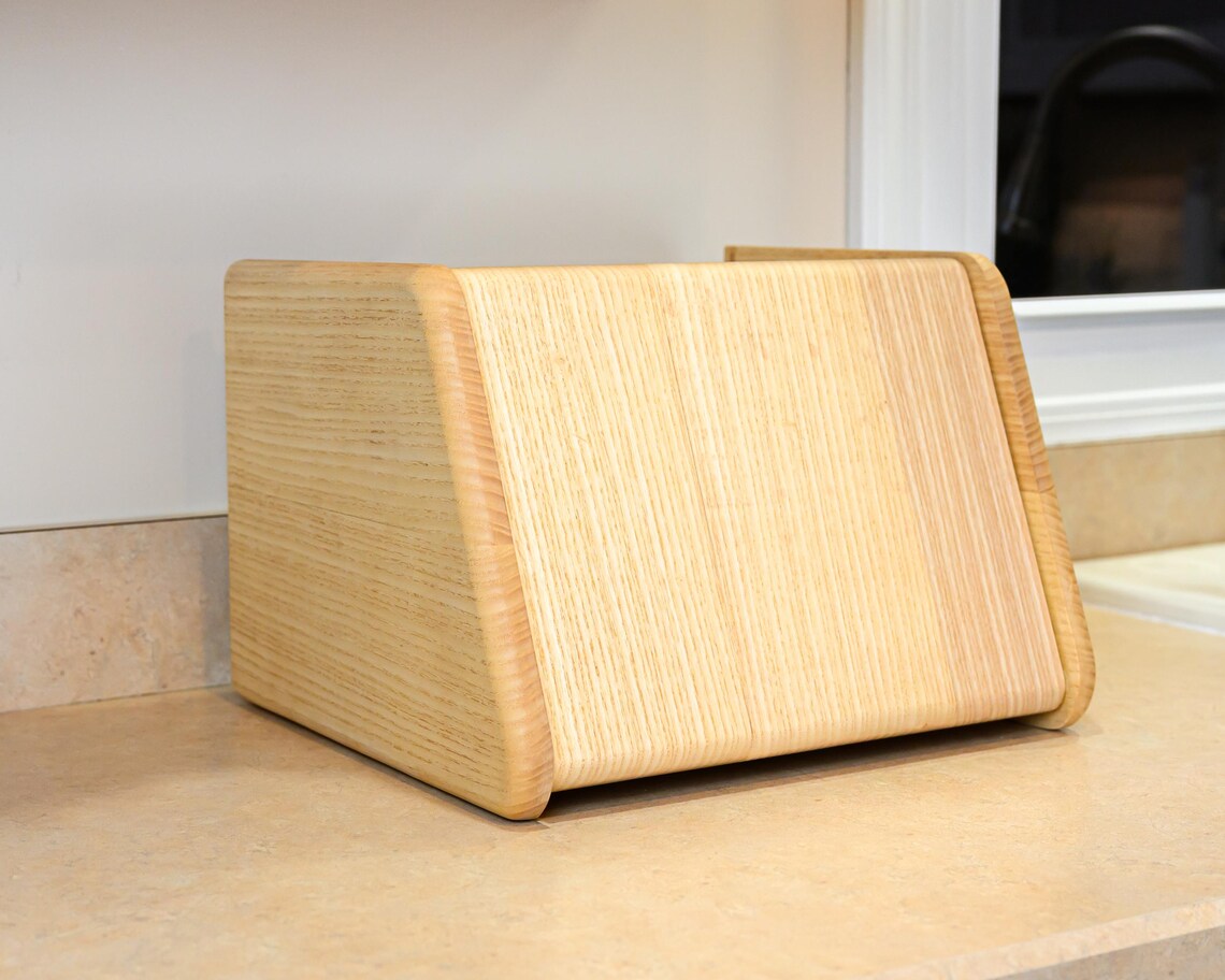 Handcrafted Ash Wood Bread Box