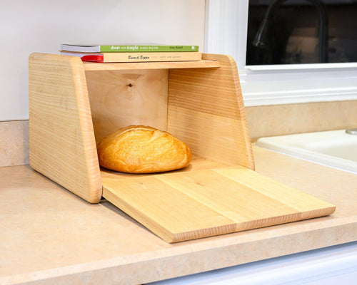 Handcrafted Ash Wood Bread Box