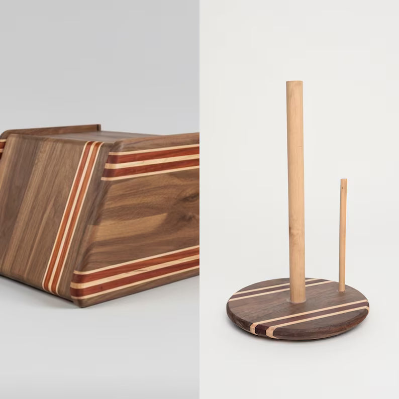 Handcrafted Walnut and Padauk bread box.