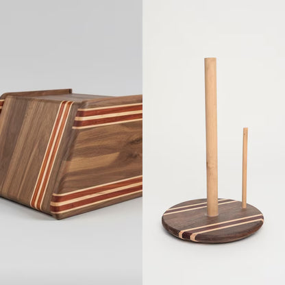 Handcrafted Walnut and Padauk bread box.
