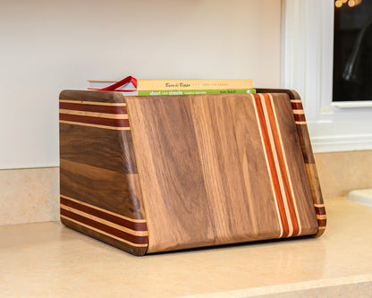 Handcrafted Walnut and Padauk bread box.