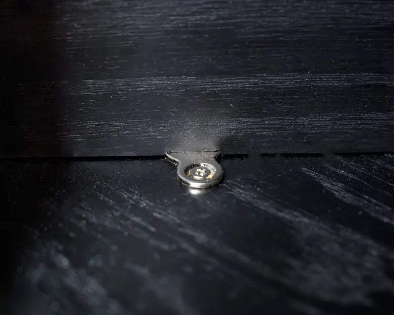 Handcrafted Ebonized Red Oak corner bread box.