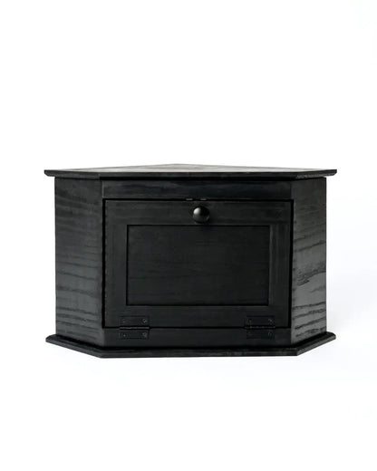Handcrafted Ebonized Red Oak corner bread box.