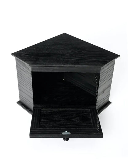 Handcrafted Ebonized Red Oak corner bread box.