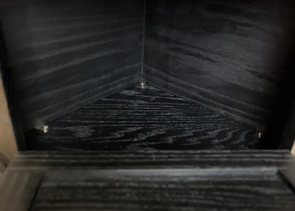 Handcrafted Ebonized Red Oak corner bread box.