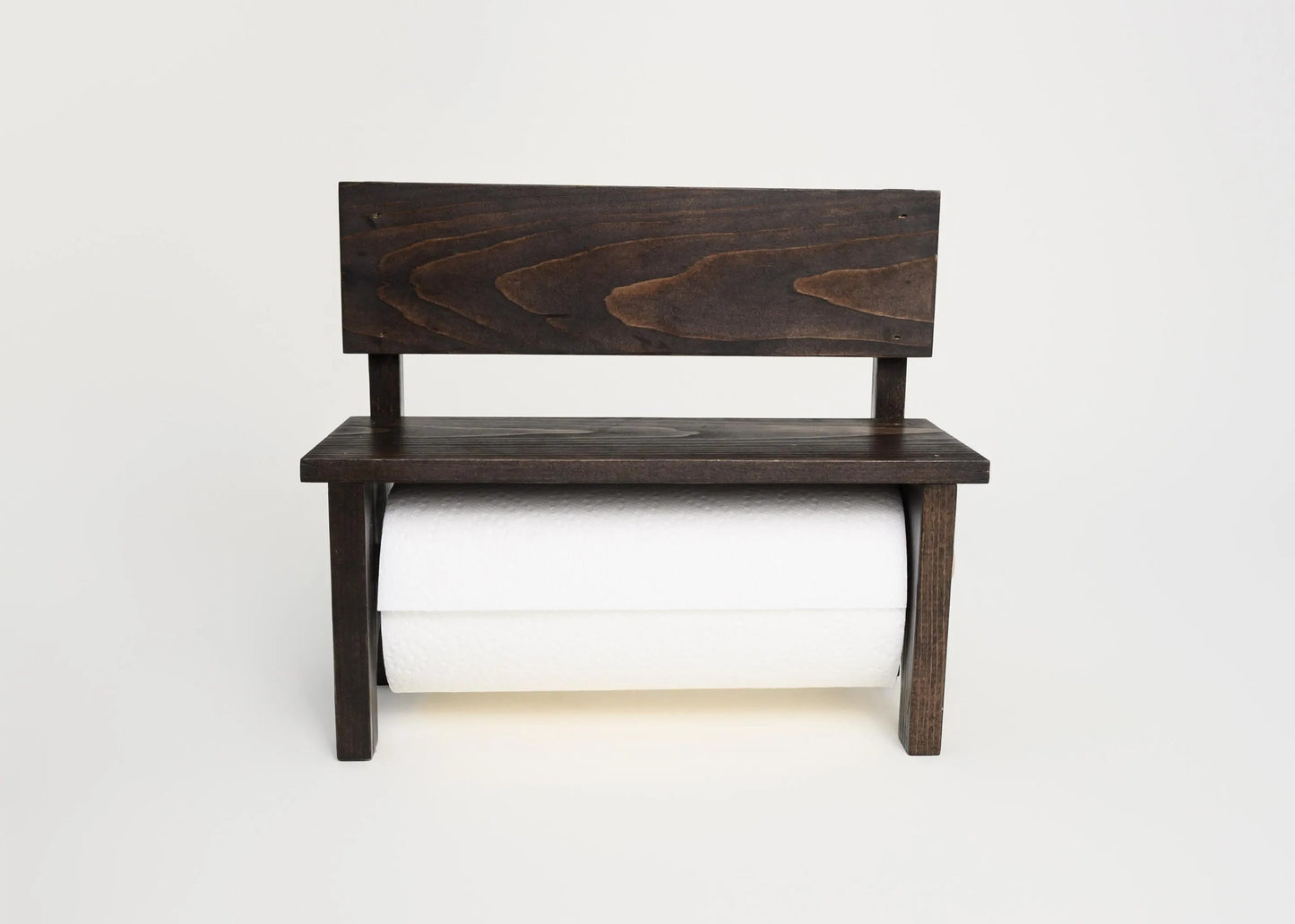 Dark Bourbon Wood Paper Towel Holder Countertop, Under Cabinet Coffee Bar Shelf, Industrial Kitchen Spice Rack, Modern Rustic Decor