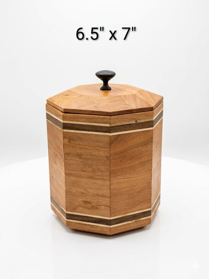3 piece Cherry octagonal canister set