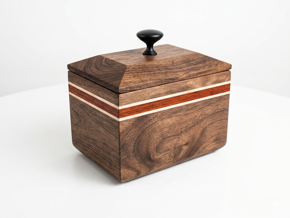 Handcrafted Kitchen Suite in Walnut or Cherry - Bread Box, Canister Set, Salt Cellar, Recipe Box - Modern Heirloom Wood Anniversary Gift