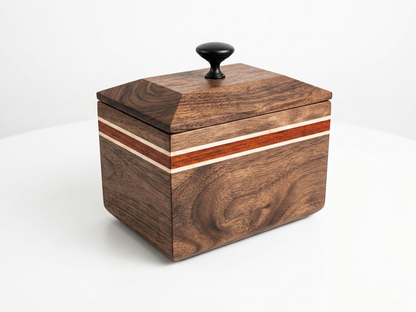 Handcrafted Kitchen Suite in Walnut or Cherry - Bread Box, Canister Set, Salt Cellar, Recipe Box - Modern Heirloom Wood Anniversary Gift