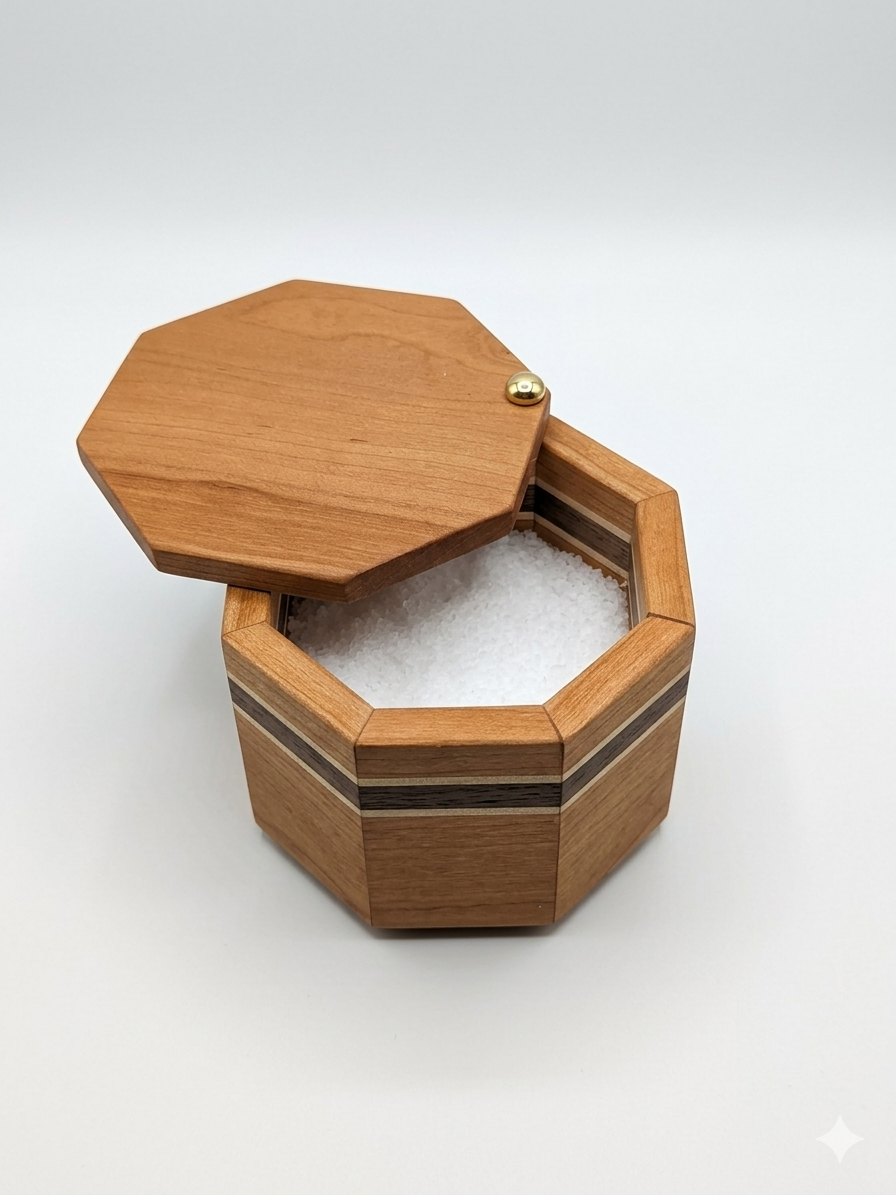 Handcrafted Kitchen Suite in Walnut or Cherry - Bread Box, Canister Set, Salt Cellar, Recipe Box - Modern Heirloom Wood Anniversary Gift