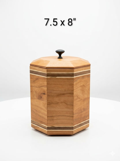 3 piece Cherry octagonal canister set