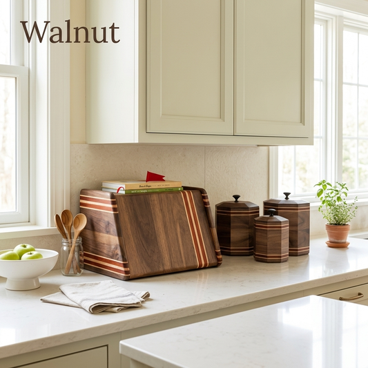 4-Piece Walnut and Exotic Padauk Suite Grain- Matched Island Edition