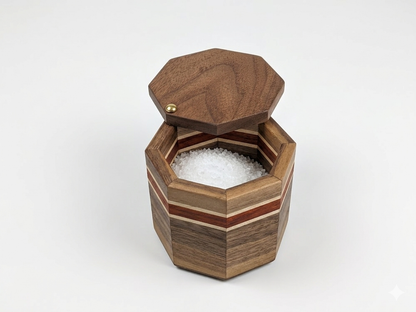 Handcrafted Kitchen Suite in Walnut or Cherry - Bread Box, Canister Set, Salt Cellar, Recipe Box - Modern Heirloom Wood Anniversary Gift